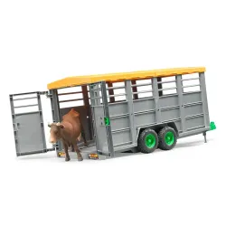 Žaislinė BRUDER priekaba gyvuliams su viena karve 02227