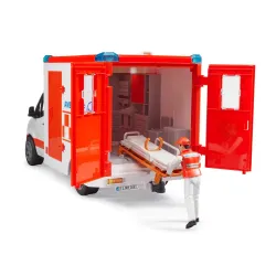 Žaislinis BRUDER greitosios pagalbos automobilis su figūrėle 02676