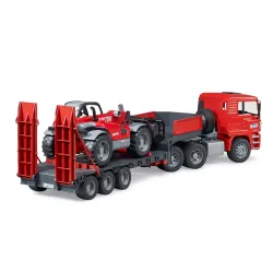 Žaislinis BRUDER sunkvežimis MAN su puspriekabe ir krautuvu 02774