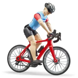Žaislinis BRUDER lenktyninis dviratis su dviratininku 63110