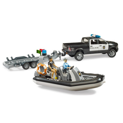 Žaislinis BRUDER policijos pikapas Dodge RAM 2500 su priedais 02507