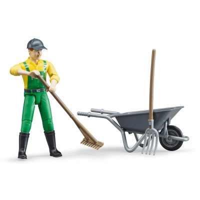 Žaislinė BRUDER figūrėlė ūkininkas su priedais 62610