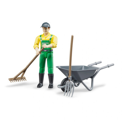 Žaislinė BRUDER figūrėlė ūkininkas su priedais 62610