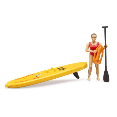 Žaislinė BRUDER figūrėlė gelbėtoja su irklente 62785