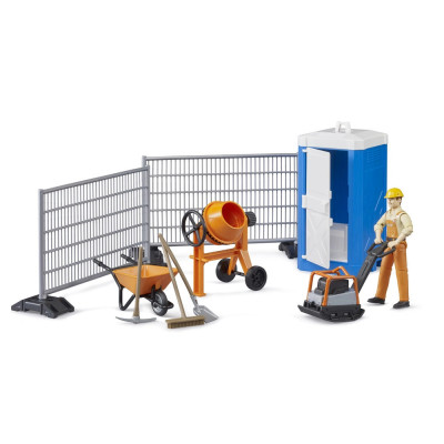 Žaislinė BRUDER statybvietės rinkinys su darbininku 62008