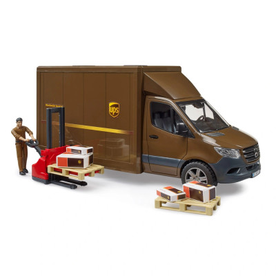 Žaislinis BRUDER MB Sprinter UPS automobilis su kurjeriu 02678