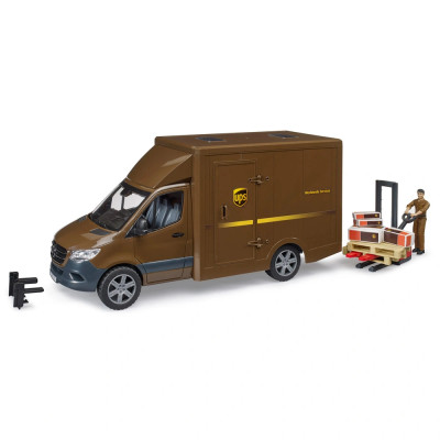Žaislinis BRUDER MB Sprinter UPS automobilis su kurjeriu 02678